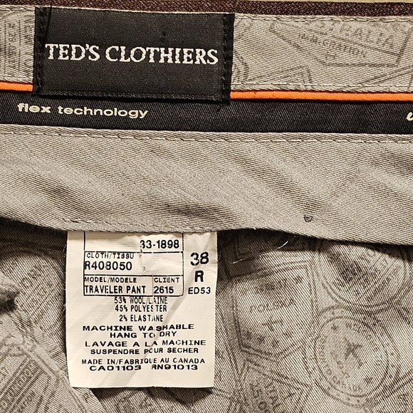 Jack Victor Riviera Traveler Flat-Front Pants - Burgundy - Size 38R - Picture 11 of 12